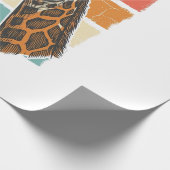 Retro Giraffe Kop Retro Zonsondergang Vector Desig Cadeaupapier (Hoek)