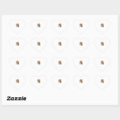 Retro Giraffe Kop Retro Zonsondergang Vector Desig Hart Sticker (Vel)