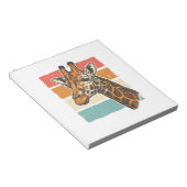 Retro Giraffe Kop Retro Zonsondergang Vector Desig Notitieblok (Schuin)