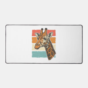 Retro Giraffe Kop Vintage Zonsondergang Vector Des Bureaumat
