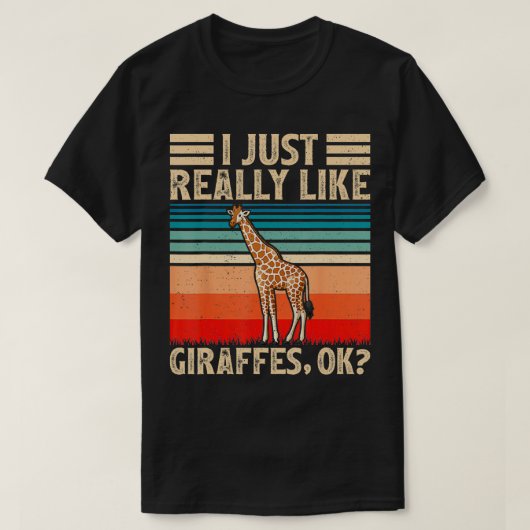  Retro Giraffe Lover Ik hou gewoon heel erg van Gi T-shirt (Design voorkant)