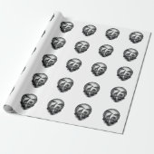 Retro Giraffe Maan Silhouet Safari Vector Ontwerp Cadeaupapier (Uitgerold)