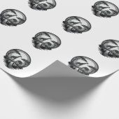 Retro Giraffe Maan Silhouet Safari Vector Ontwerp Cadeaupapier (Hoek)