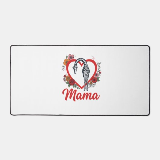 Retro Giraffe Mama Bloemhart Shirt Ontwerp_1 Bureaumat (Voorkant)