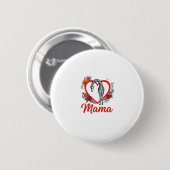Retro Giraffe Mama Bloemhart Shirt Ontwerp_1 Ronde Button 5,7 Cm (Voorkant /achterkant)