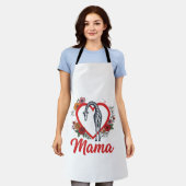 Retro Giraffe Mama Bloemhart Shirt Ontwerp_1 Schort (Gedragen)
