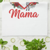 Retro Giraffe Mama Bloemhart Shirt Ontwerp_1 Theedoek (Gevouwen)