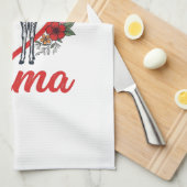 Retro Giraffe Mama Bloemhart Shirt Ontwerp_1 Theedoek (Quarter Fold)