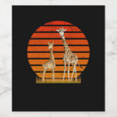  Retro Giraffe Moeder_s Dag Wijn Etiket (Enkel label)