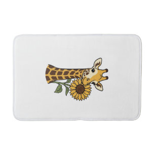Retro Giraffe Zonnebloem Vector Design_1 Badmat