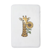 Retro Giraffe Zonnebloem Vector Design_1 Badmat (Voorkant Verticaal)