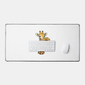 Retro Giraffe Zonnebloem Vector Design_1 Bureaumat (Keyboard & Muis)