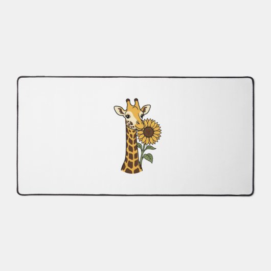 Retro Giraffe Zonnebloem Vector Design_1 Bureaumat (Voorkant)