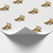 Retro Giraffe Zonnebloem Vector Design_1 Cadeaupapier (Hoek)