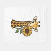 Retro Giraffe Zonnebloem Vector Design_1 Fleece Deken (Voorkant (Horizontaal))