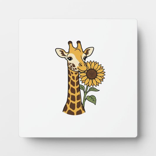 Retro Giraffe Zonnebloem Vector Design_1 Fotoplaat (Voorkant)
