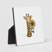 Retro Giraffe Zonnebloem Vector Design_1 Fotoplaat (Voorkant)