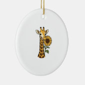 Retro Giraffe Zonnebloem Vector Design_1 Keramisch Ornament (Rechts)