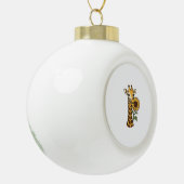 Retro Giraffe Zonnebloem Vector Design_1 Keramische Bal Ornament (Links)