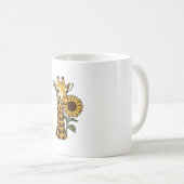 Retro Giraffe Zonnebloem Vector Design_1 Koffiemok (Voorkant rechts)