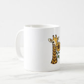 Retro Giraffe Zonnebloem Vector Design_1 Koffiemok (Voorkant links)
