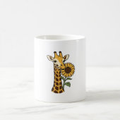 Retro Giraffe Zonnebloem Vector Design_1 Koffiemok (Center)