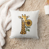 Retro Giraffe Zonnebloem Vector Design_1 Kussen (Deken)