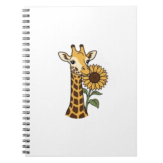 Retro Giraffe Zonnebloem Vector Design_1 Notitieboek (Voorkant)