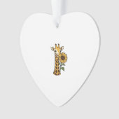 Retro Giraffe Zonnebloem Vector Design_1 Ornament (voorkant)