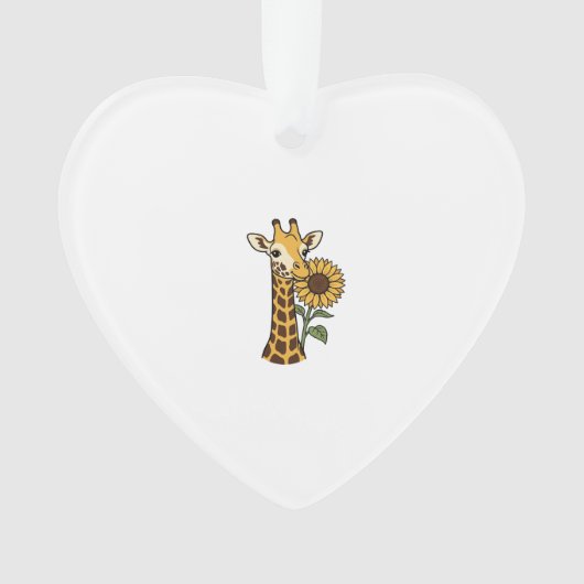 Retro Giraffe Zonnebloem Vector Design_1 Ornament (voorkant)