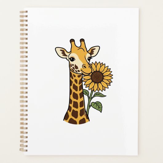 Retro Giraffe Zonnebloem Vector Design_1 Planner (Voorkant)