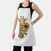 Retro Giraffe Zonnebloem Vector Design_1 Schort (Insitu)