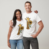Retro Giraffe Zonnebloem Vector Design_1 T-shirt (Unisex)