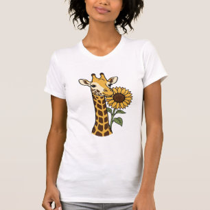 Retro Giraffe Zonnebloem Vector Design_1 T-shirt