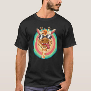 Retro Giraffe Zonnebrillen Dierlijke Humor 1 T-shirt