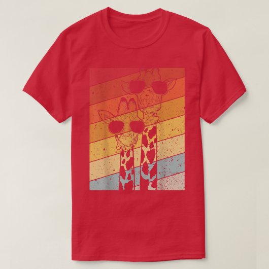 Retro  Giraffe Zonnebrillen Gifts Funny Anima T-shirt (Design voorkant)