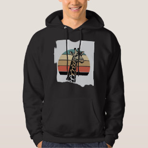 Retro Giraffe Zonsondergang Safari Vector T-shirt