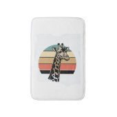 Retro Giraffe Zonsondergang Safari Vector T-shirt Badmat (Voorkant Verticaal)