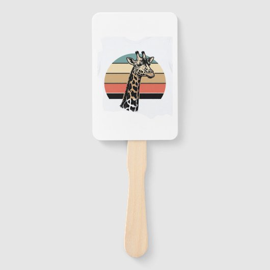 Retro Giraffe Zonsondergang Safari Vector T-shirt Handwaaier (Voorkant)