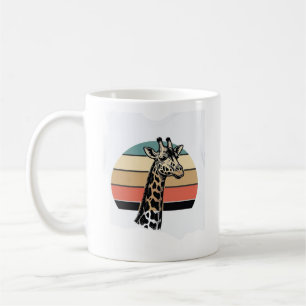 Retro Giraffe Zonsondergang Safari Vector T-shirt  Koffiemok