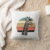 Retro Giraffe Zonsondergang Safari Vector T-shirt Kussen (Deken)