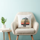 Retro Giraffe Zonsondergang Safari Vector T-shirt Kussen (Stoel)