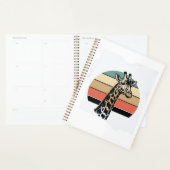 Retro Giraffe Zonsondergang Safari Vector T-shirt Planner (Display)