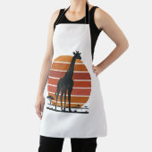 Retro Giraffe Zonsondergang Safari Vector T-shirt Schort (Insitu)