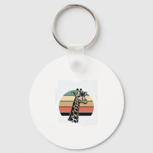 Retro Giraffe Zonsondergang Safari Vector T-shirt  Sleutelhanger