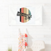 Retro Giraffe Zonsondergang Safari Vector T-shirt Spandoek (Insitu)