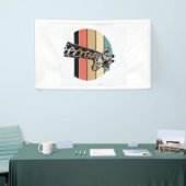 Retro Giraffe Zonsondergang Safari Vector T-shirt Spandoek (Beurs)