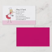 Retro Girl Chef Personal Calling Card - Gepersonal Contactkaartje (Voorkant / Achterkant)