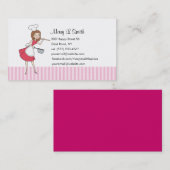Retro Girl Chef Personal Calling Card - Gepersonal Visitekaartje (Voorkant / Achterkant)