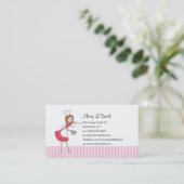 Retro Girl Chef Personal Calling Card - Gepersonal Visitekaartje (Staand voorkant)